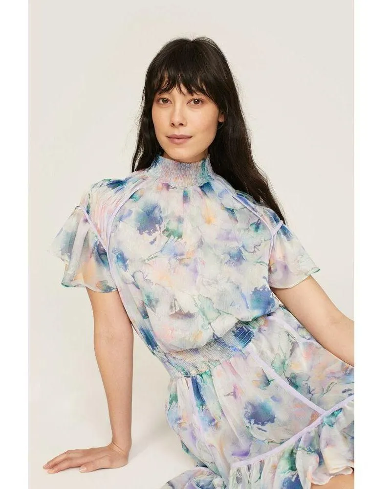 MISA Los Angeles Ella Flowy Romantic Pastel Watercolor Dress Small NWT $410 - Image 3