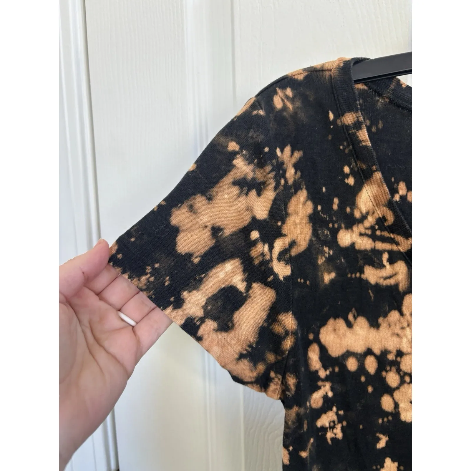 Vtg Y2K Ralph Lauren Sport Black Bleach Dyed V Neck Tee Shirt Size Medium Pony - Image 5