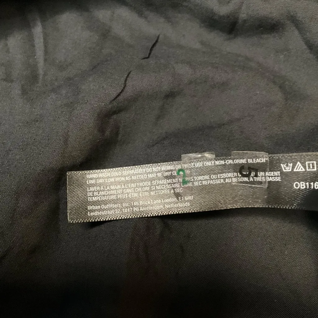 Free People Vintage summer Black Maxi Dress Front Tie Bow Puff Sleeves linen - Image 5