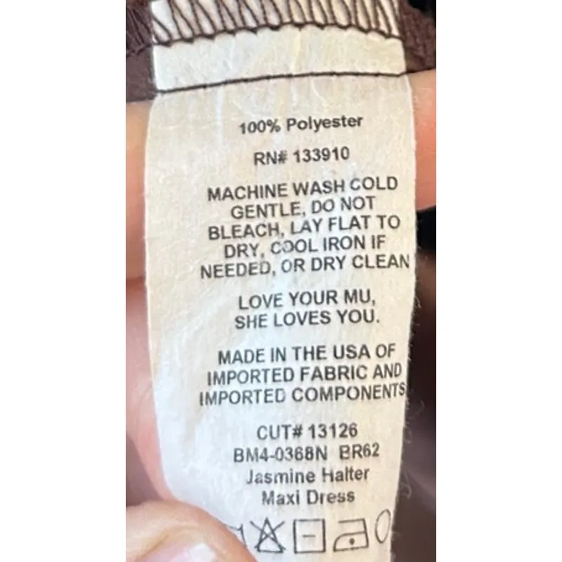 Show Me Your Mumu Jasmine Halter Maxi Dress Chocolate Luxe Satin S - Image 8