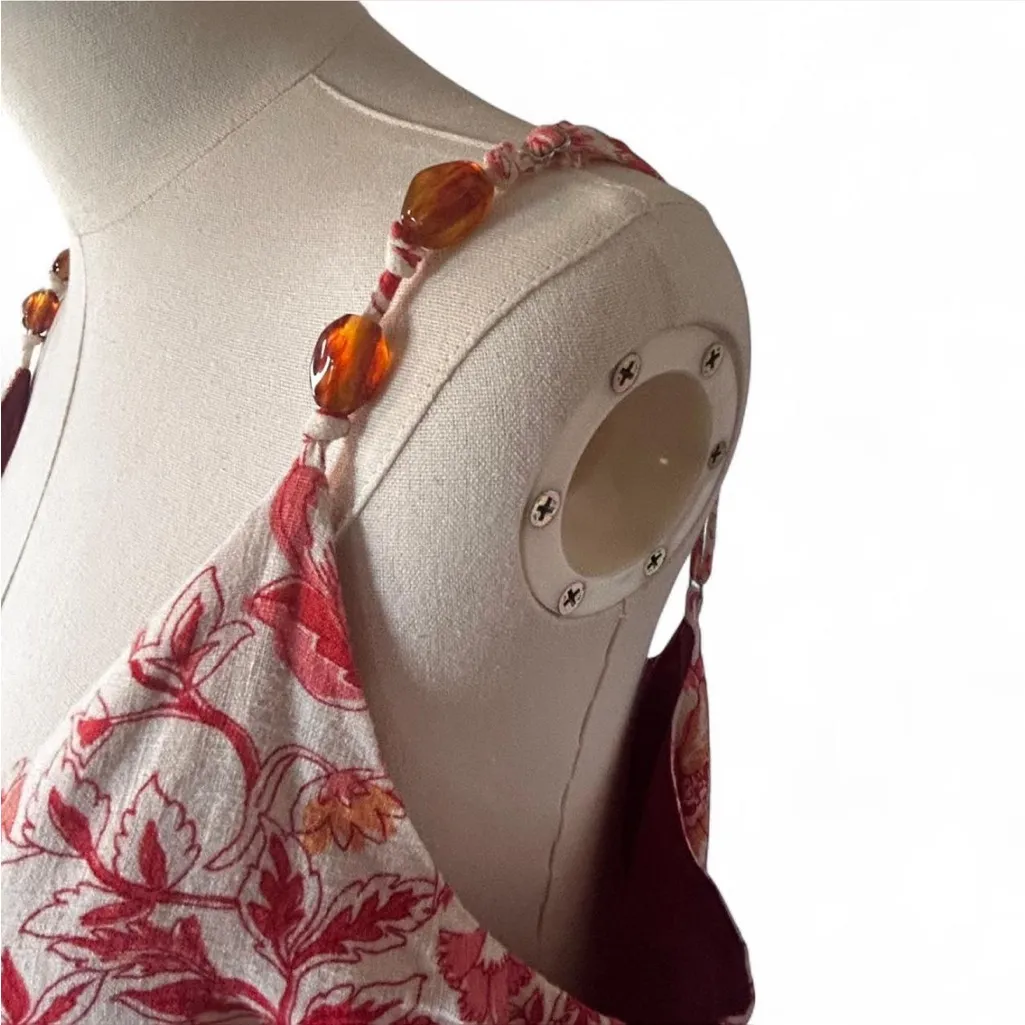 Rachel Zoe Linen Blend Floral Boho Maxi Dress XL - Image 9