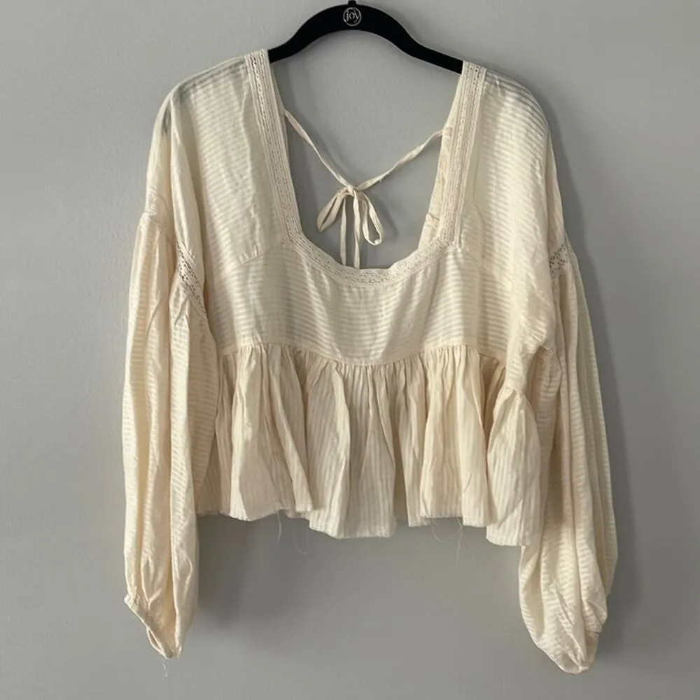 Urban Outfitters Babydoll Peasant Cropped Boho Top New With Tag Size Small Colo… - Image 3
