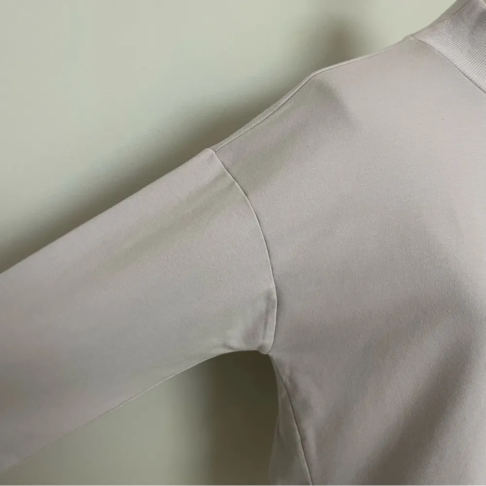 All In Motion Sweatshirt French Terry Cargo Pocket Thumbholes Mock Neck Cropped - Image 3