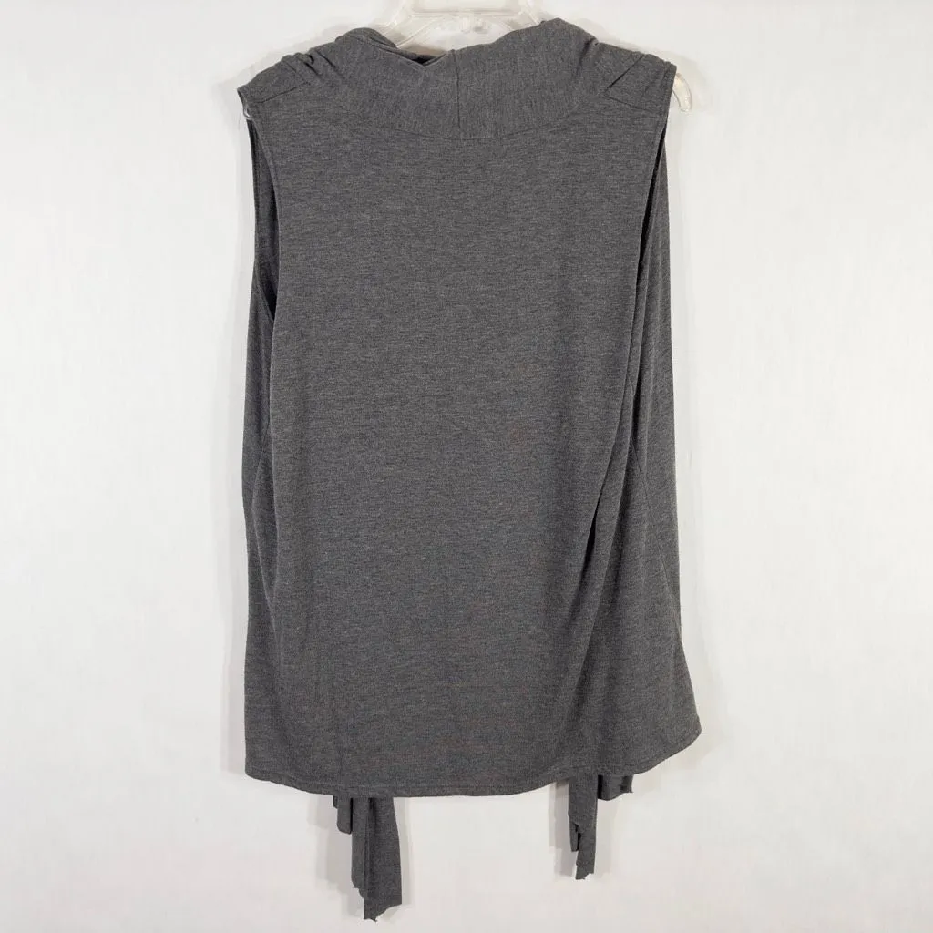 Jason Maxwell Plus Size 2X Shrug Open Front Sleeveless Gray Knit Waterfall 101 - Image 2