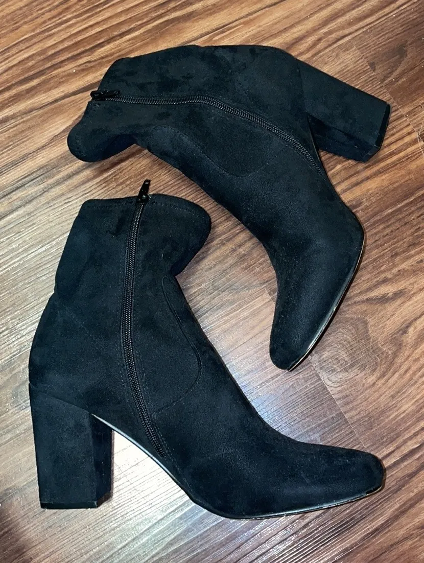 Steve Madden Suede Block Heel Booties - Image 2