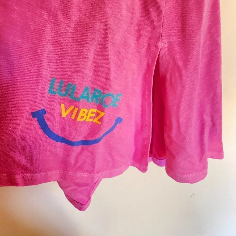 NWT Lularoe Pink Scoop Neck Short Sleeve T-Shirt Size XXS - Image 2