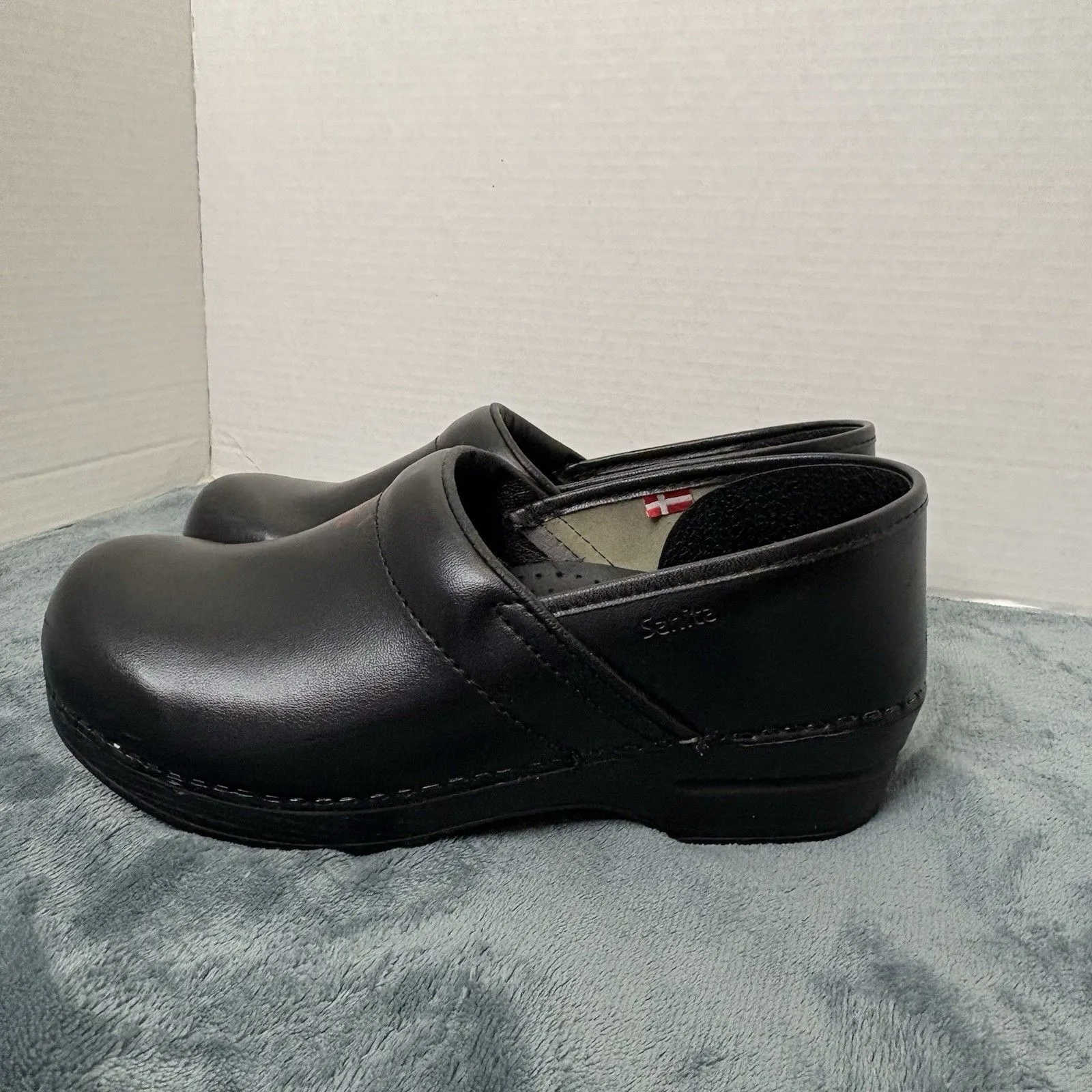 Sanita Pro Aubrey Professional Clogs Womens 40 9.5 Black Leather Non - Image 6