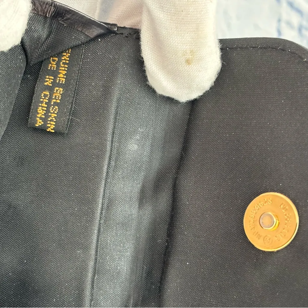 Vintage Eel Skin leather Coin Purse Wallet statement collectible purse Black - Image 6