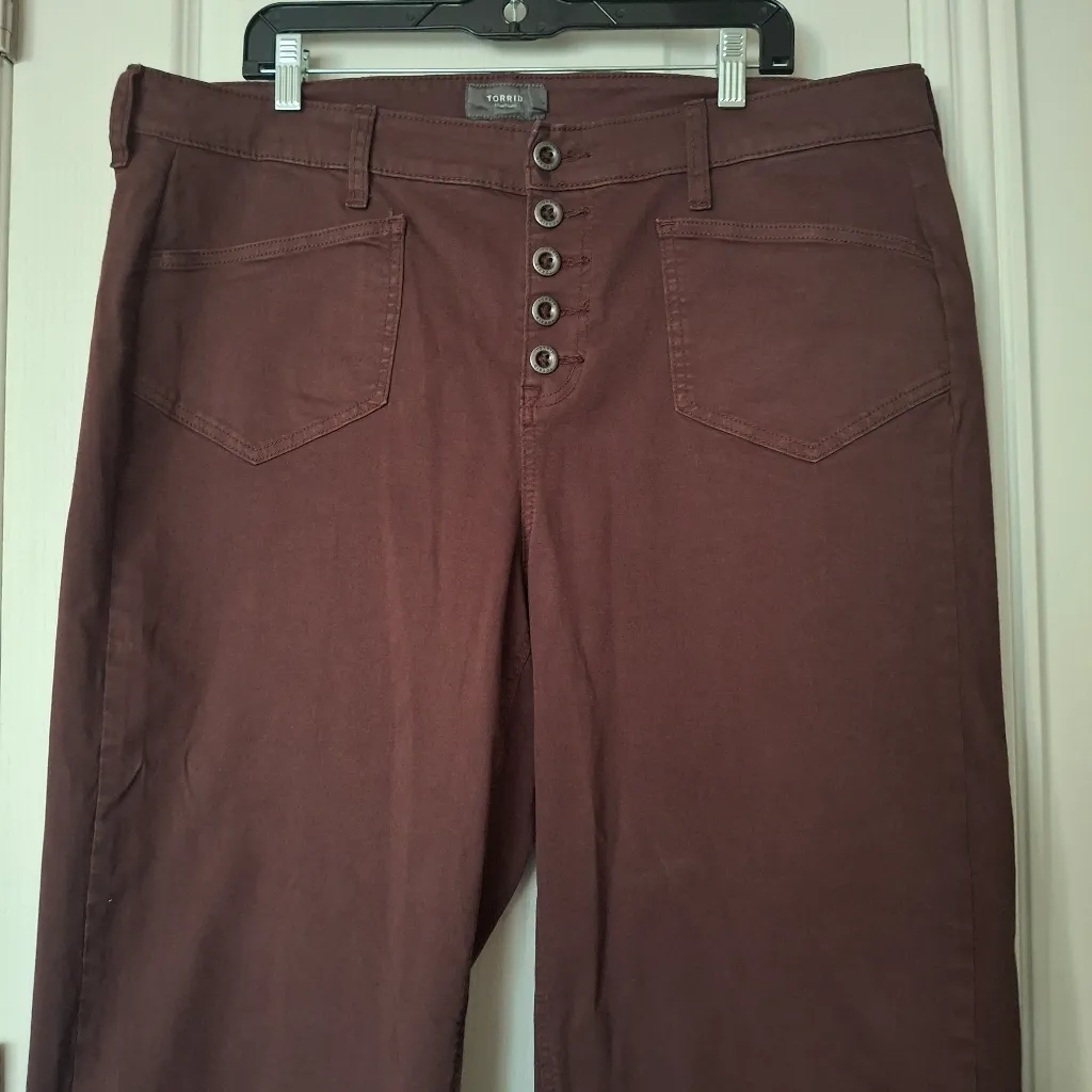 Torrid Sz 18 Brown Button-Up Wide-Leg Pants - Image 10