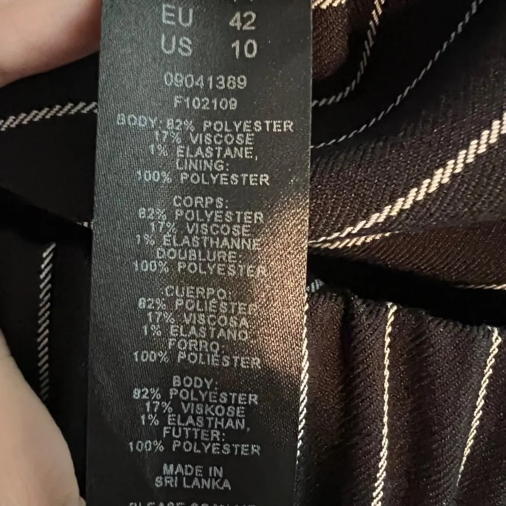 Collusion Pinstripe Wide Leg Crop Pant Cargo Pocket Black White Streetwear 10‎ - Image 10