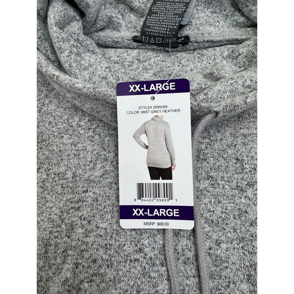 CHELSEA & THEODORE Womens Size XXLarge Heather Grey Cowl Neck Hooded Casual Gray - Image 7