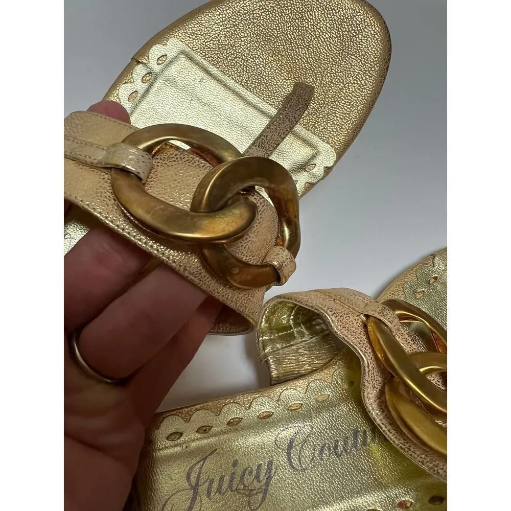 Juicy Couture Smells Like Couture Rita Gold Sandals NEW Sz. 7 - Image 7