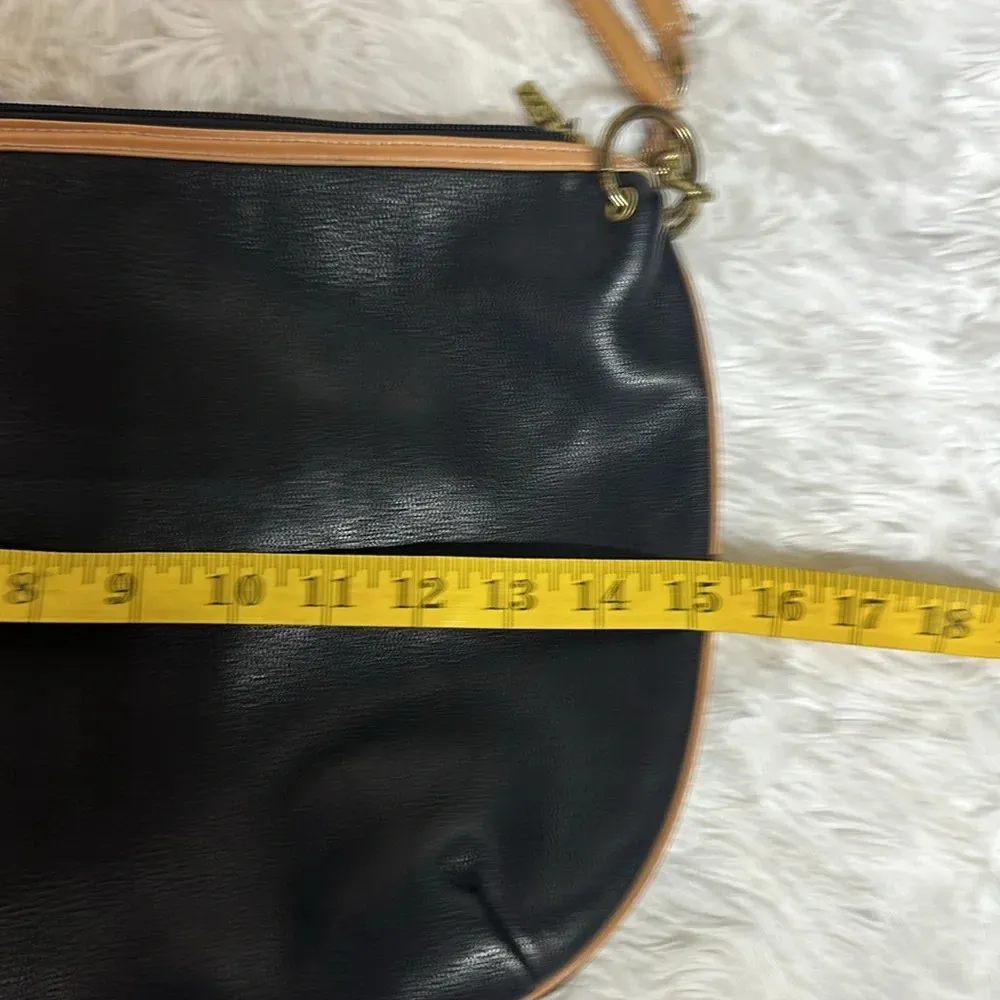Max New York Black Tan Brown Handle Leather Purse Shoulder Bag 90s 2000s - Image 10