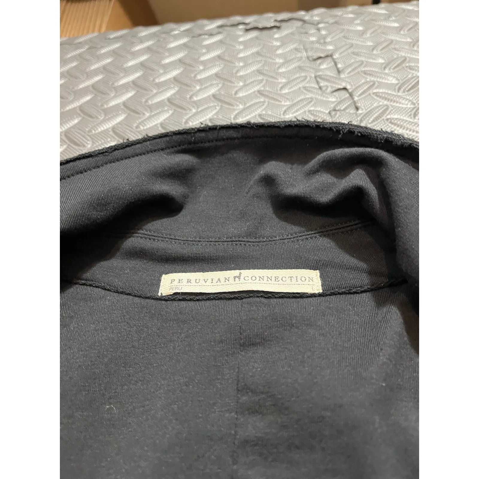 Peruvian Connection  Womens Black Cotton Blazer Jacket‎ Three Button Size Large - Image 2