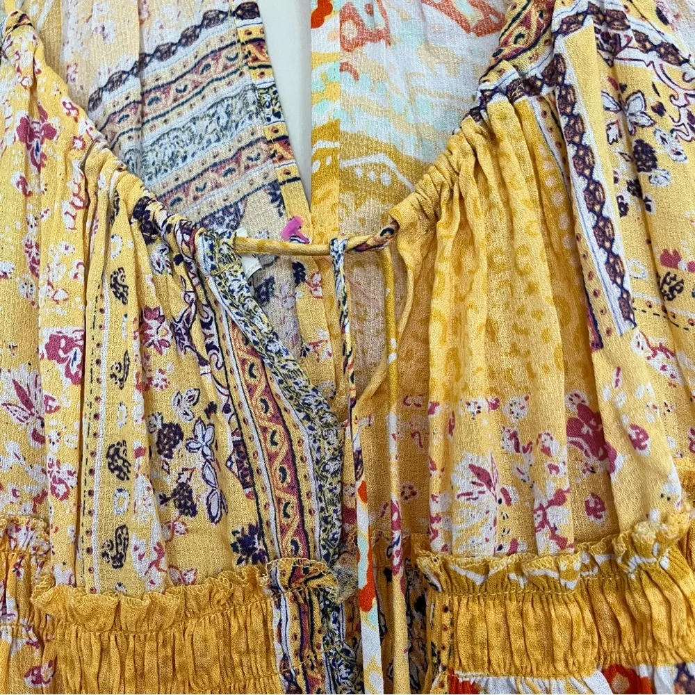 Rachel Zoe Bellini Halter‎ Top Boho Hippy Size Medium Tank Patchwork Peplum - Image 5