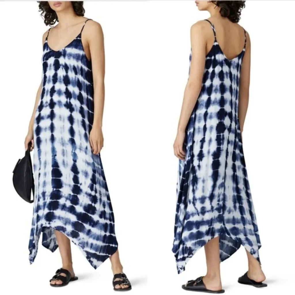 Fifteen Twenty Tie Dye Handkerchief Hem Sun Dress S Bue Sundress Lined - Image 2