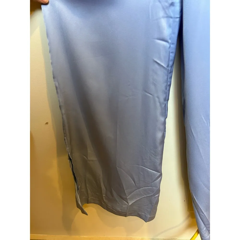 Mustard Seed Boutique Blue Jumpsuit Size Small Satin Feel Wide Leg Pastel - Image 3