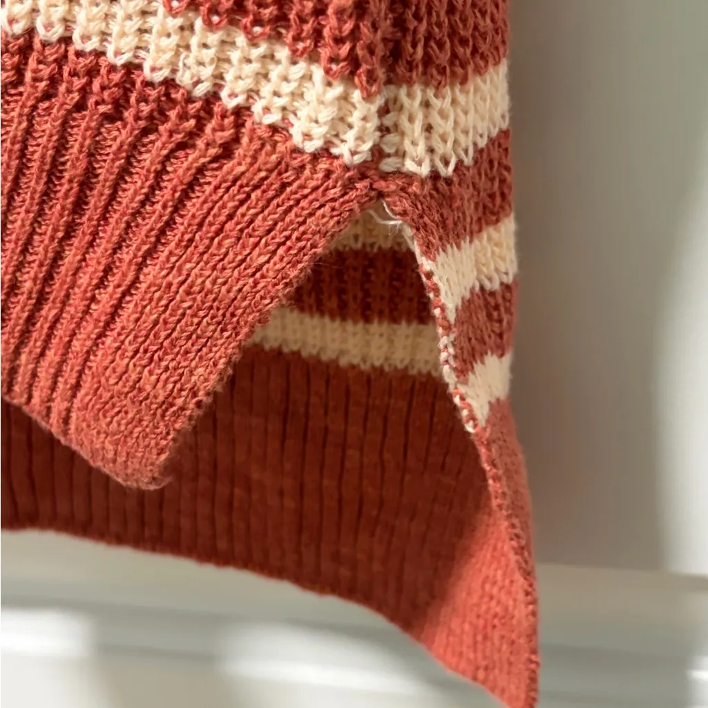 Faherty Miramar Linen Sweater Tank NWT size Small in Sandstone Stripe Sleeveless - Image 7