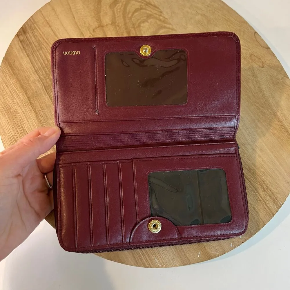 Red Top Grain Cowhide Genuine Leather Buxton Vintage Wallet - Image 2