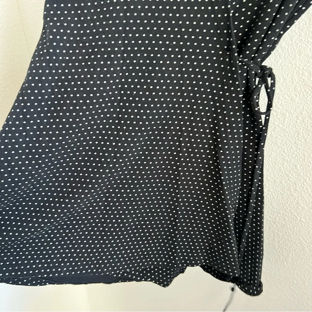 Brandy Melville Robbie Tie Wrap Dress Polka Dot Wrap Dress Small - Image 3