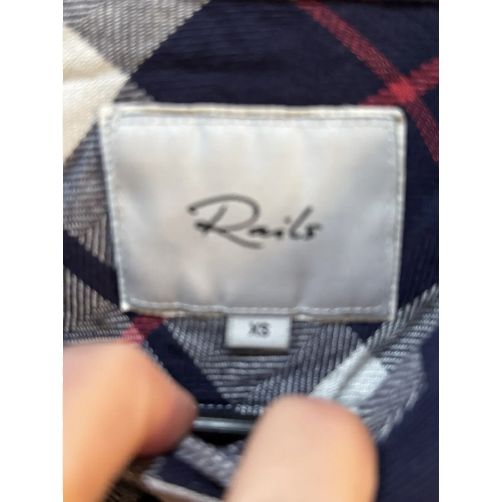 Rails‎ Hunter White Navy Cranberry Button Down Shirt Size XS - Image 4