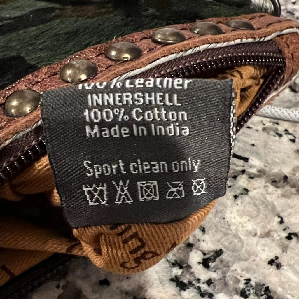 American Darling Brown Leather Accent Bag Green - Image 8