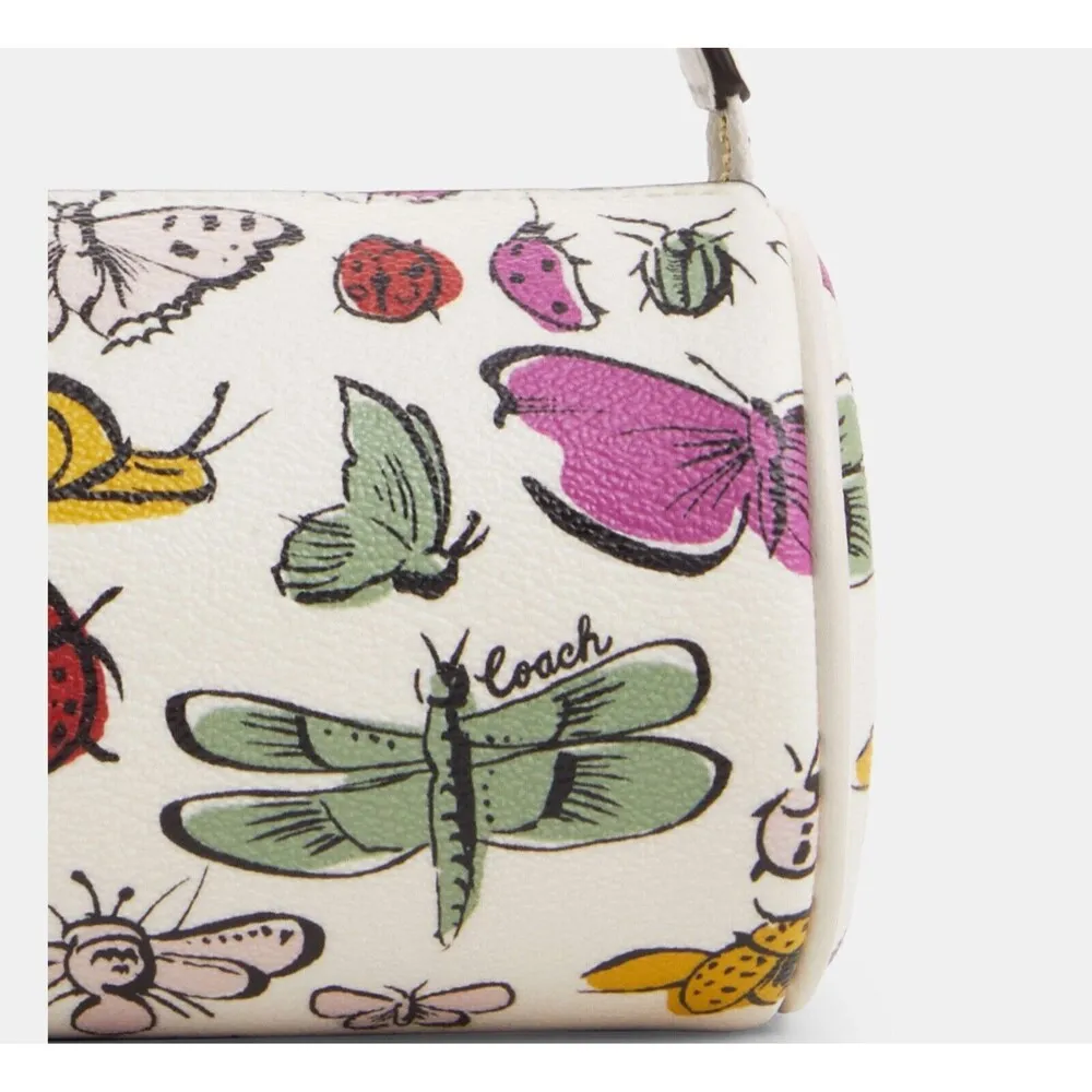 Coach CR831 Nolita Barrel Bag Creature Print Small Handbag Wristlet Chalk Multi - Image 5