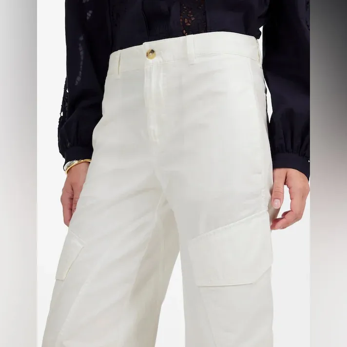 Madewell women’s Barrel-Leg Utility Pant in Garment-Dyed Twill white Size 4 NWT - Image 4