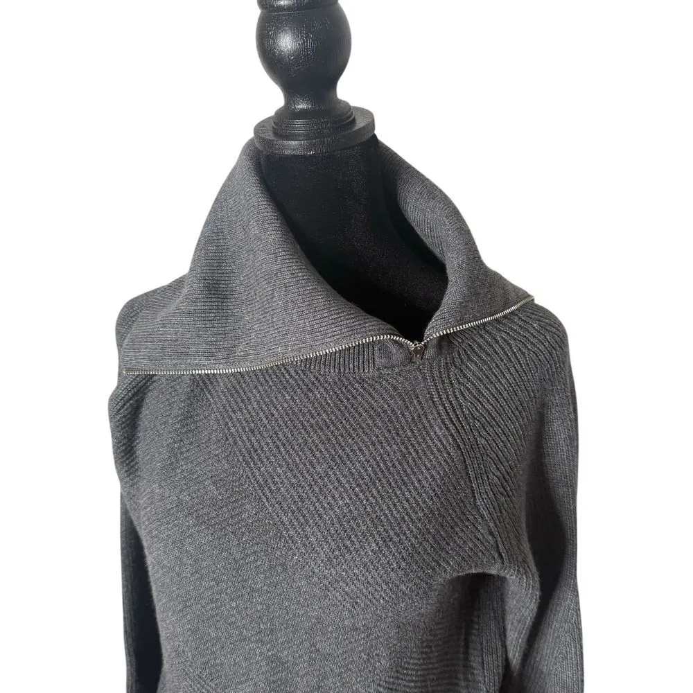 WHBM Quiet Luxury‎ Cashmere Blend Cowl Neck Sweater Size S Gray Cozy Minimalist - Image 2