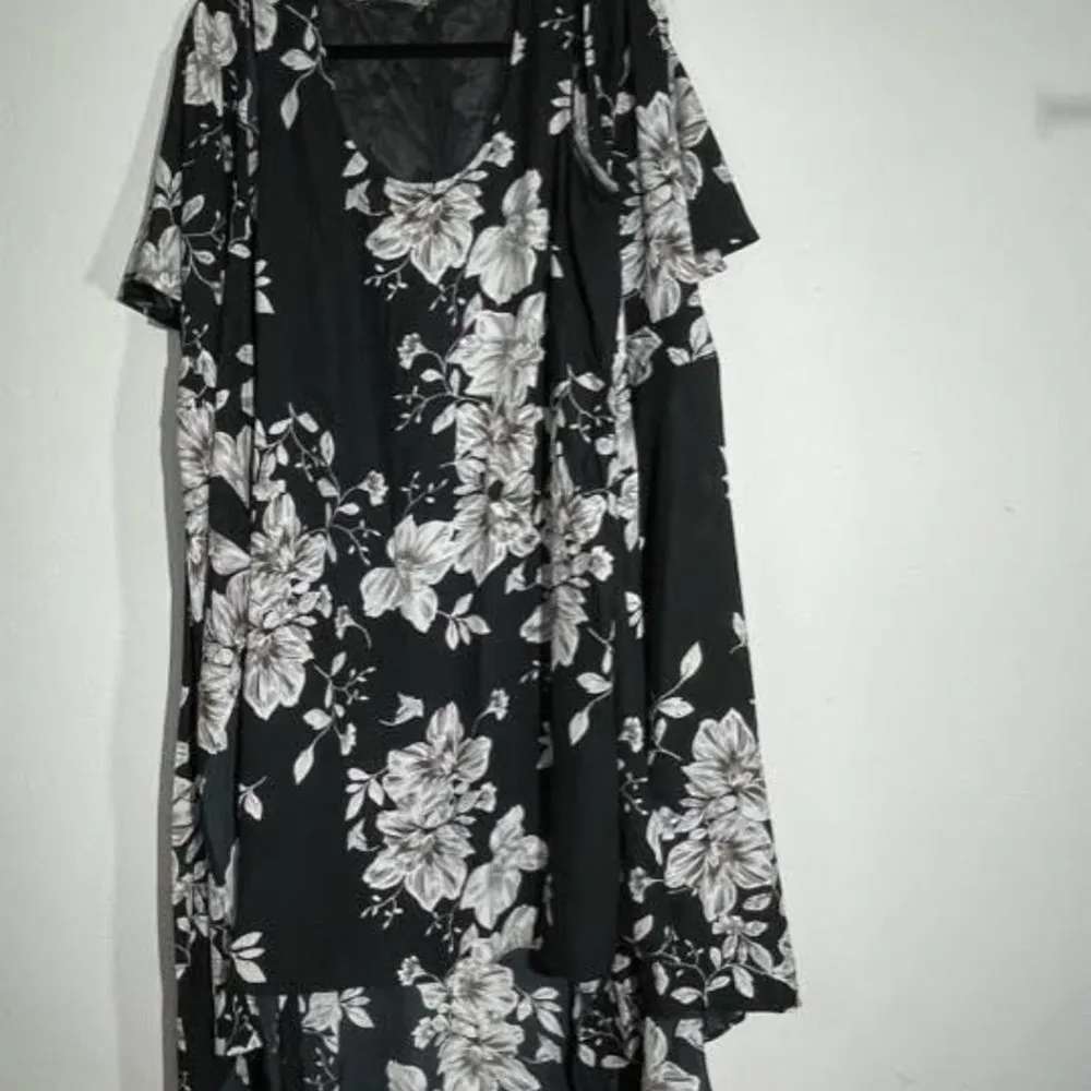 Jessica London Black Gray Floral Print Wrap Dress Two Piece Set Size 16W - Image 45
