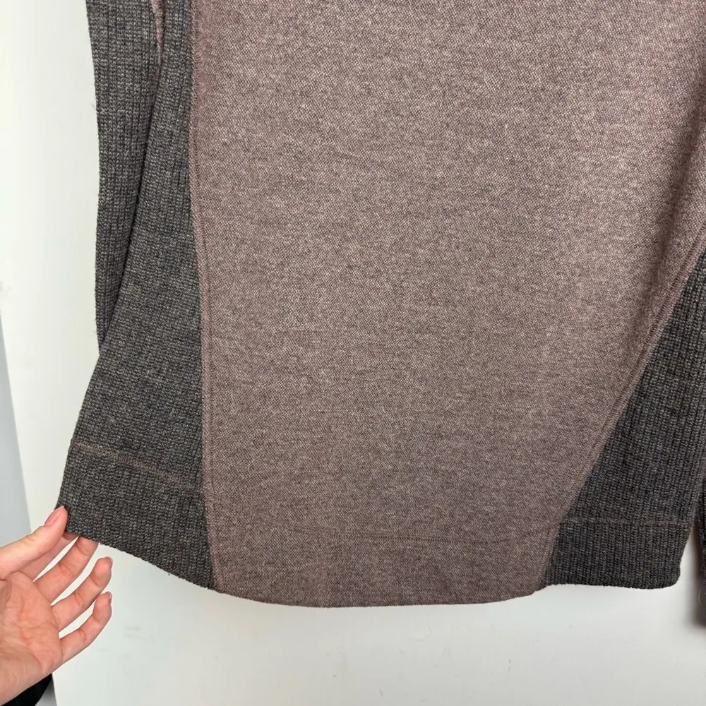 Prana Womens Brandie Wool Blend Sweater Sz Large Snap Collar Weathered Wood - Image 10