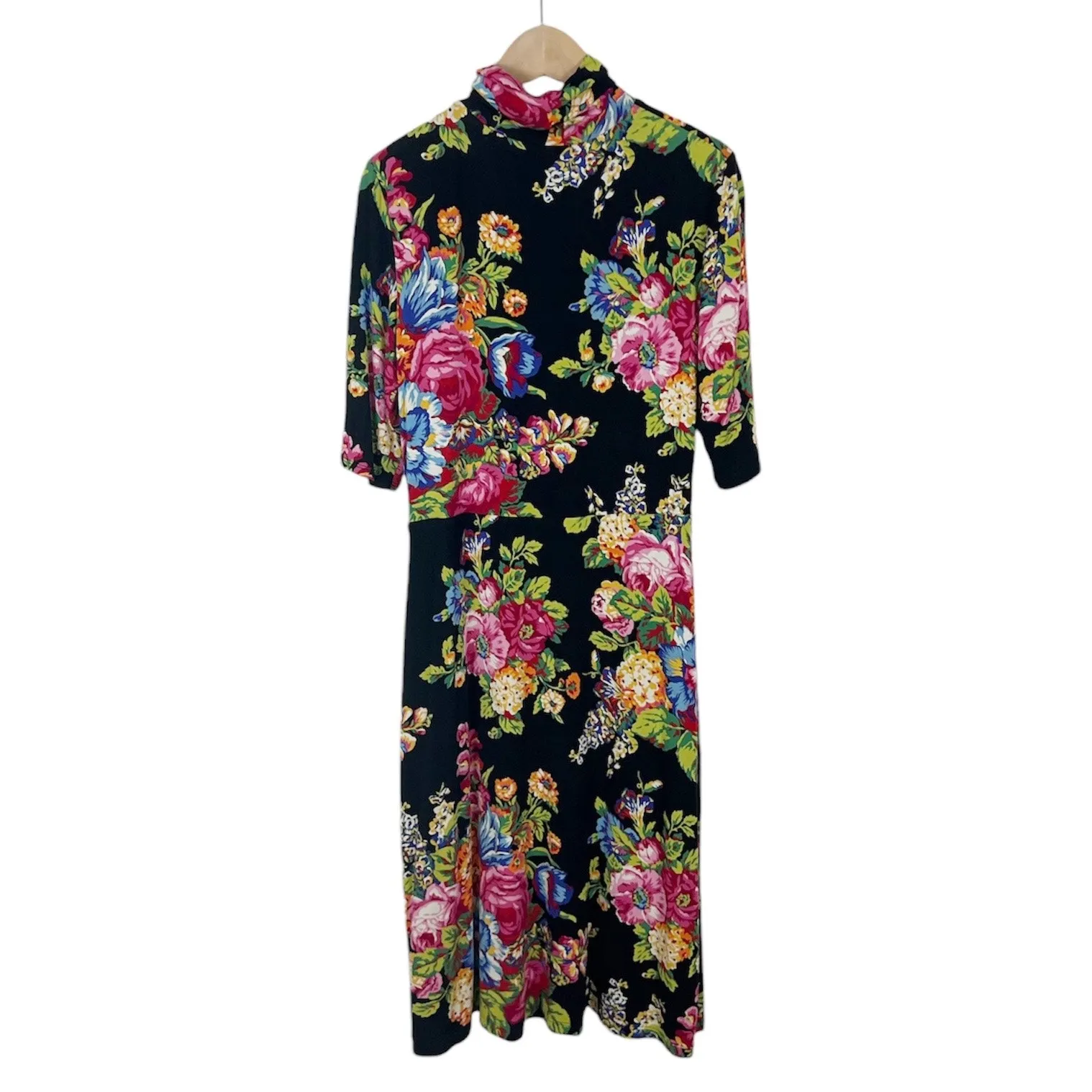 Ett:Twa by Anthropologie Coreyell Black Floral Turtleneck Dress Size XS - Image 3