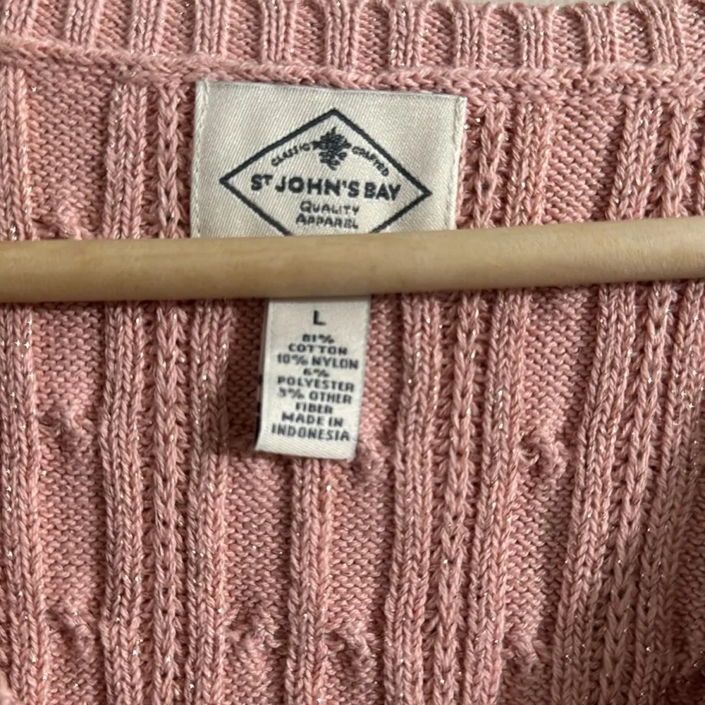 ST.JOHN’S BAY peachy, pink metallic sweater - Image 4