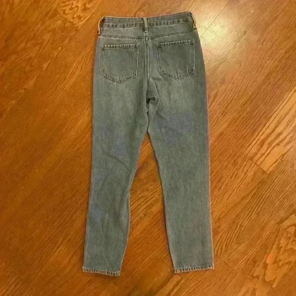 Empyre Eileen Checkered Striped Medium Wash Mom Jeans Size 0 Zumiez Distressed - Image 12