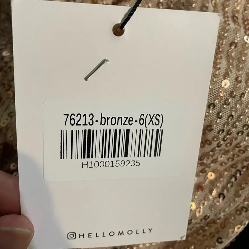 Hello Molly sequin mini dress gold - Image 7