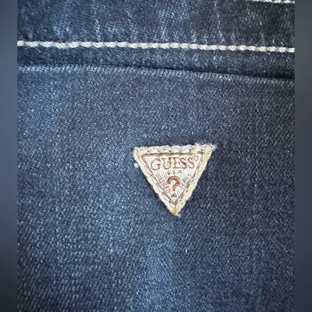 Los Angeles Wide Leg  Dark Low Waist Blue Jeans Sz 29 - Image 8