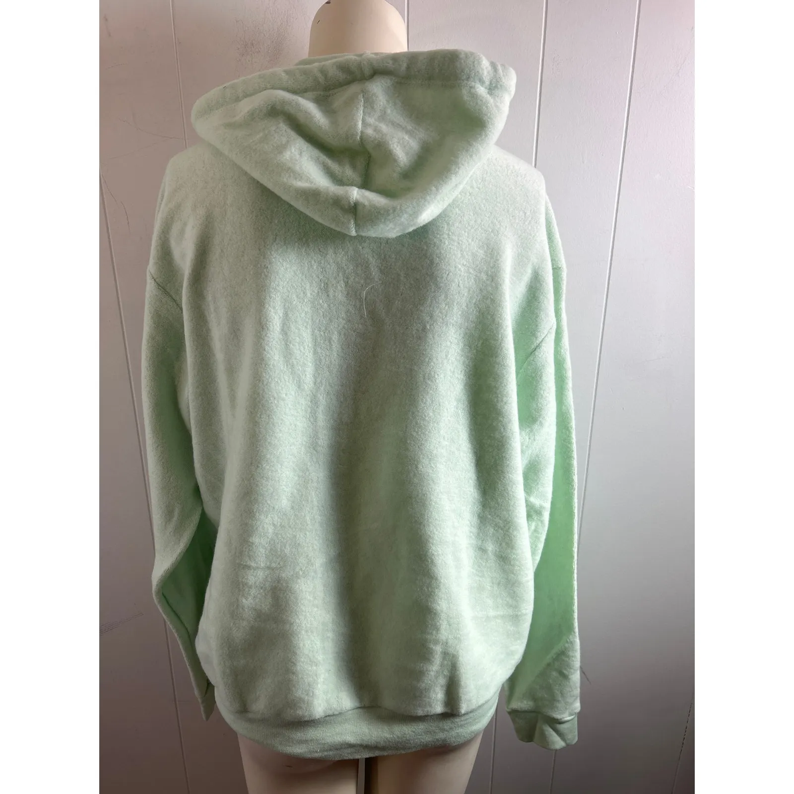 Soft Serve Cloud Cotton Zipper Hooded Jacket in Lime Sherbert. Size S Green - Image 3