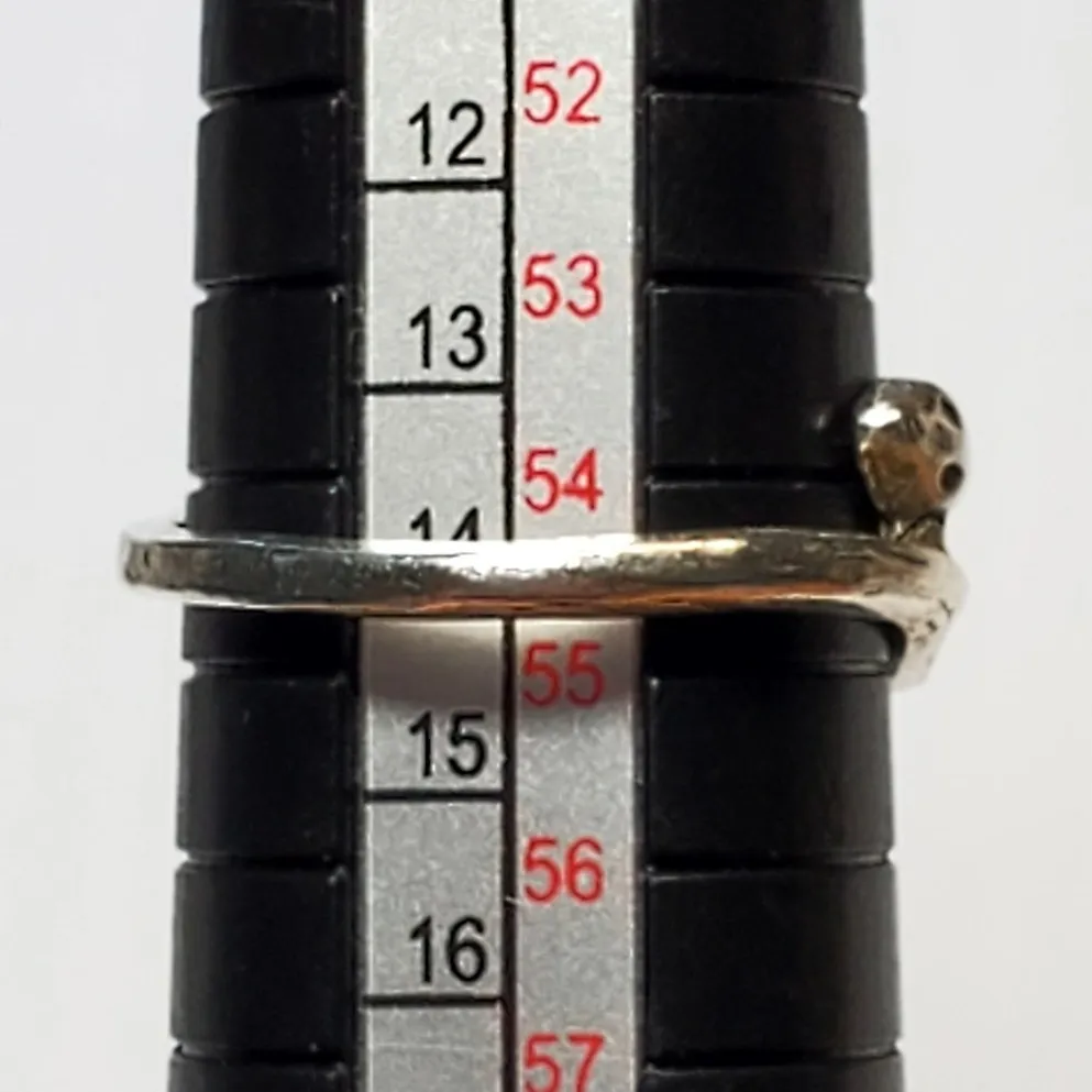 Silver Tone Snake Design Ring Sz 7 Unsigned - Image 3