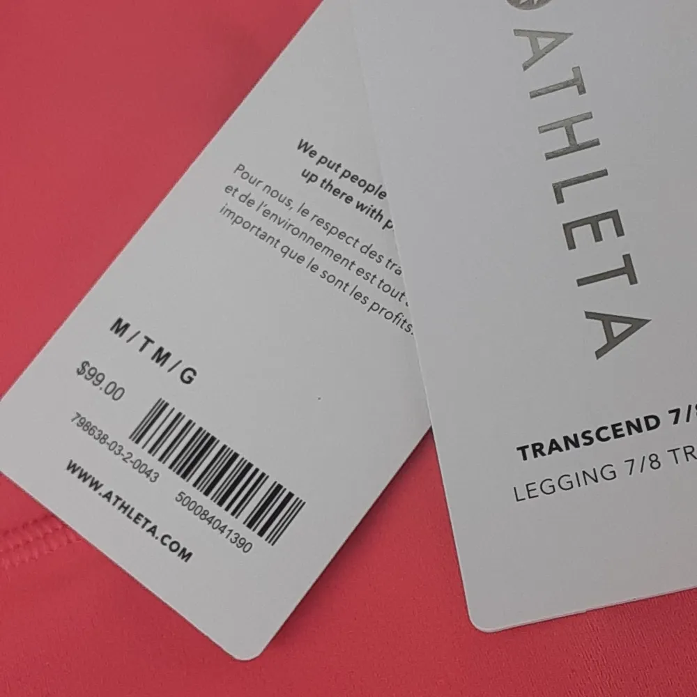 NWT Athleta Bright Pink  Transcend Leggings L - Image 4