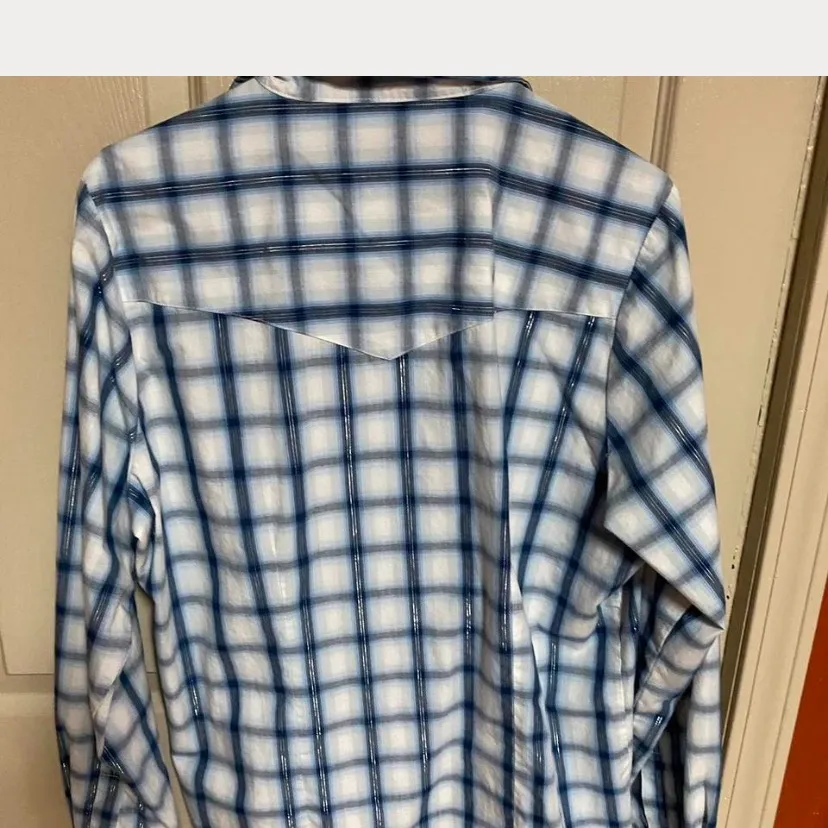 Western Button Down Shirt in Blue and White Size XXL - Image 5