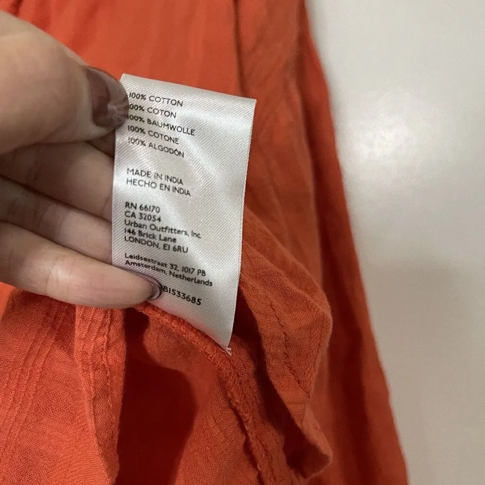 Anthropologie Pilcro and the letterpress orange gauze button front knit top XS - Image 3