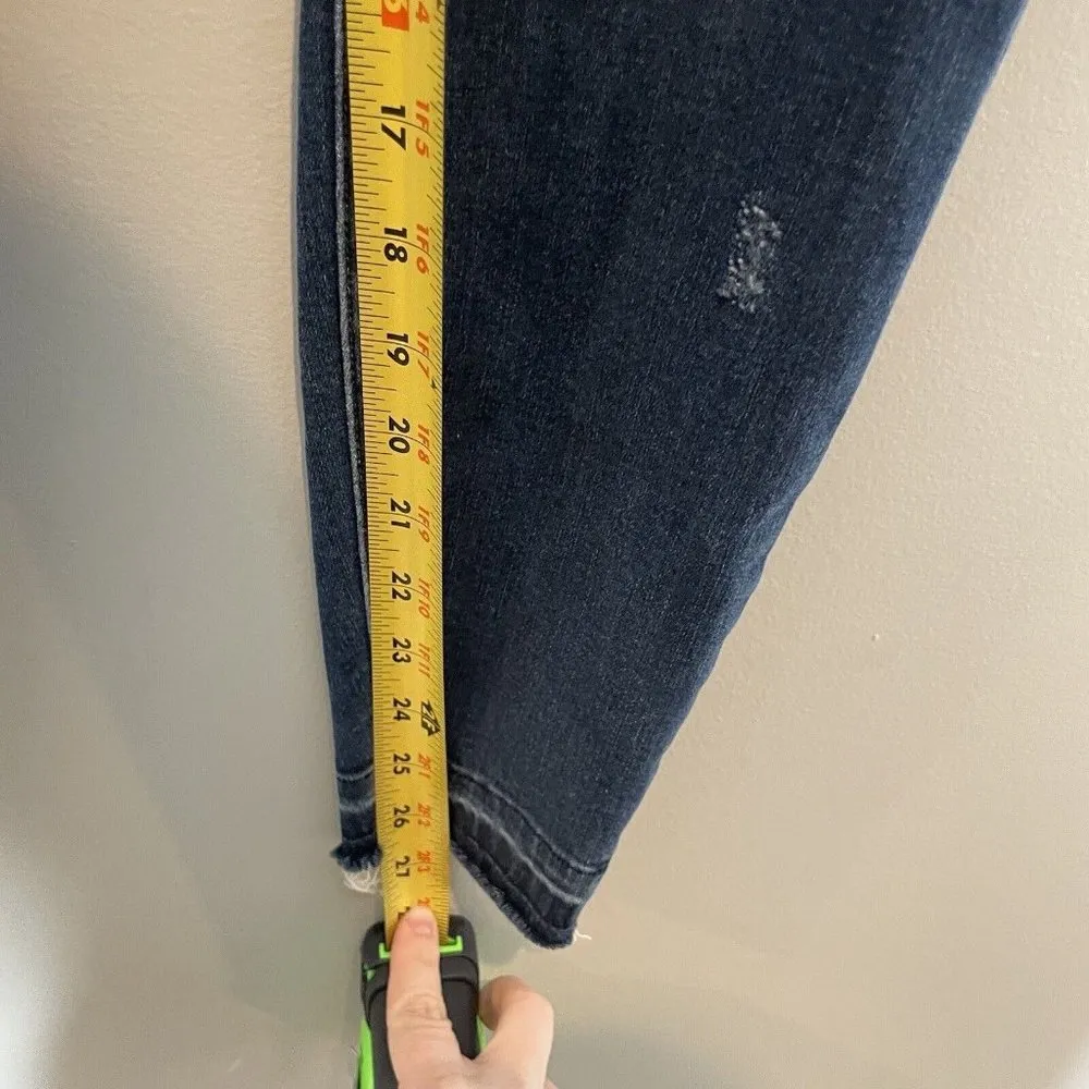 Spanx Dark Wash Distressed Pull On Jeggings Skinny Jeans Size Small - Image 7