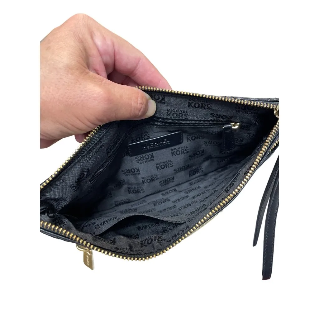 Michael Kors womans Black Quilted Leather Wristlet Clutch Hand Bag SKU 9225 - Image 9