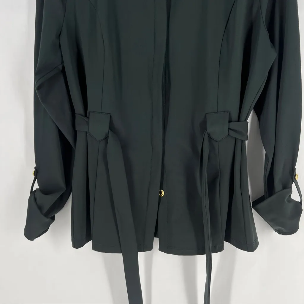 AmberNoon II llyas Utility Jacket Black Belted Button Front Jacket UPF 50 Size S - Image 8