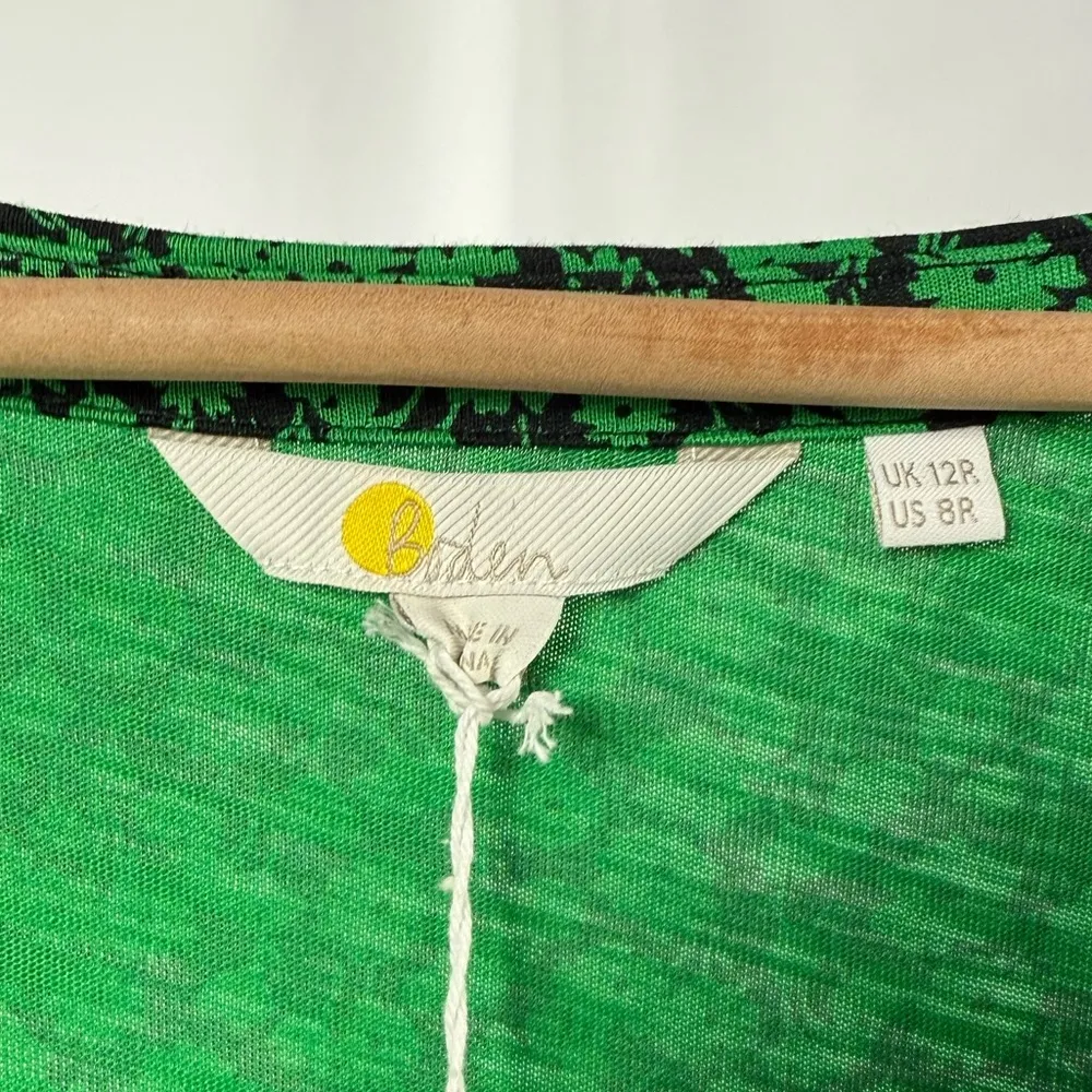 NWT Boden Button Front Jersey Mini Dress in Green Bee Tulip Sprig Size 8 Reg - Image 8