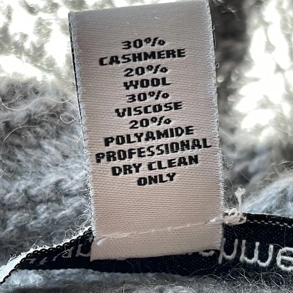 Autumn Cashmere Grey Mixed Knit Maxi Cardigan Sweater Small - Image 3