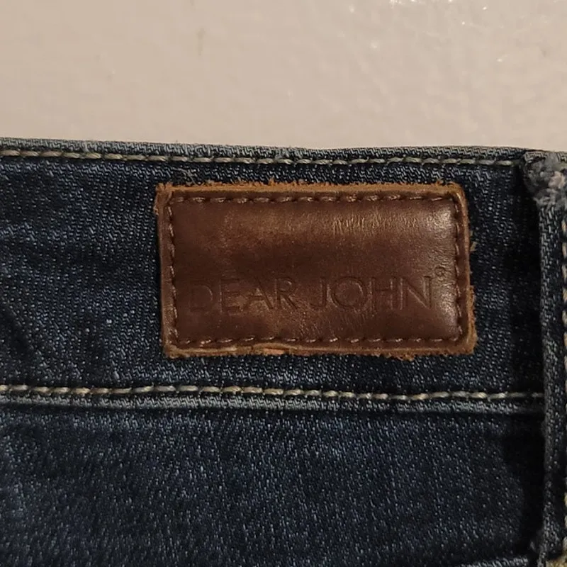 Dear John Joyrich Comfort Skinny Raw Hem Distressed Jeans Central Wash 28 - Image 6