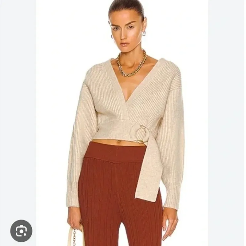 Cult Gaia Tully Wrap Belted Sweater - Image 2