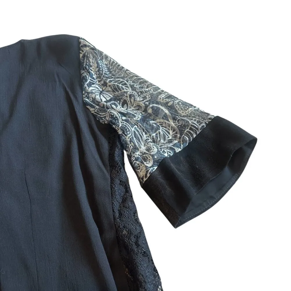 Violet Kay Silk Blend Kimono Blouse Sweater Top Jacket Size Small Women's Black - Image 8