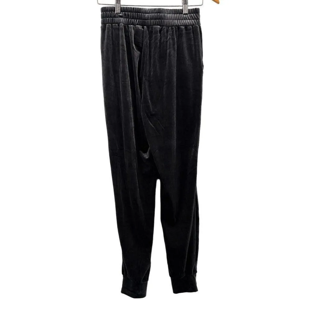 NUDE Crushed Velvet Joggers High Waisted Relaxed Loose Sweatpants Gray Small - Image 46